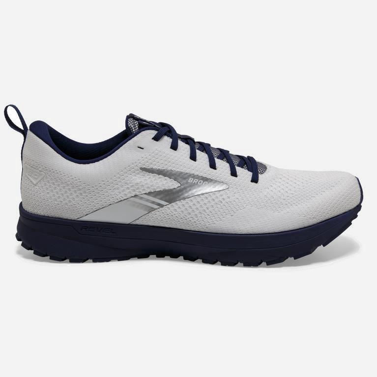 Tenis Brooks Revel 5 Performance - Zapatillas Para Correr En Asfalto Hombre - Blancas / Azules (BHKV